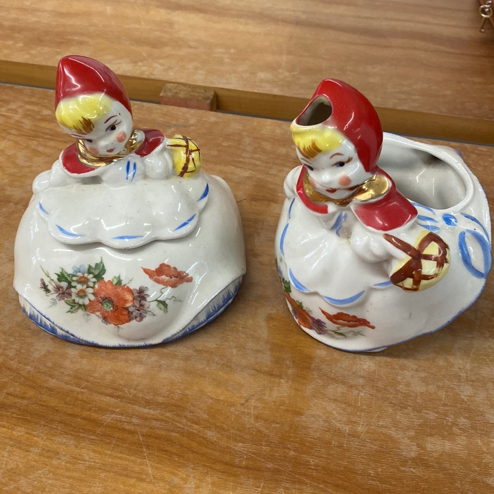 Little Red Riding Hood Sugar bowl and creamer